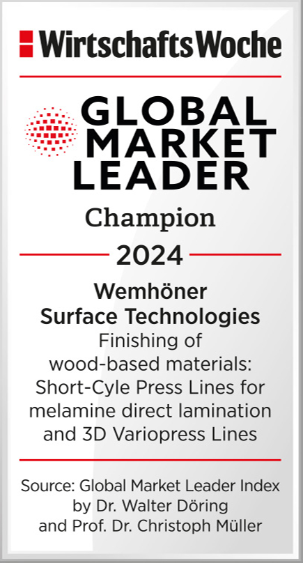 Weltmarktführer Champion 2024 Wemhöner Surface Technologies
