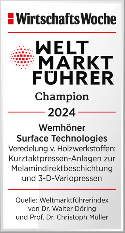 Weltmarktführer Champion 2024 Wemhöner Surface Technologies